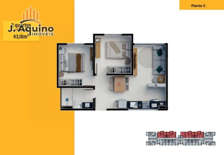 Apartamento com 2 quartos à venda, 4358m2 em Fortaleza - CE - imagem 7 Foto 7 de Apartamento com 2 quartos à venda, 4358m2 em Fortaleza - CE