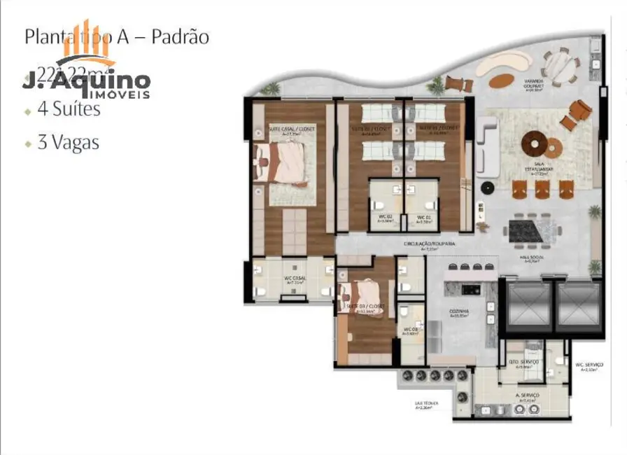 Foto 8 de Apartamento com 4 quartos à venda, 221m2 em Mucuripe, Fortaleza - CE