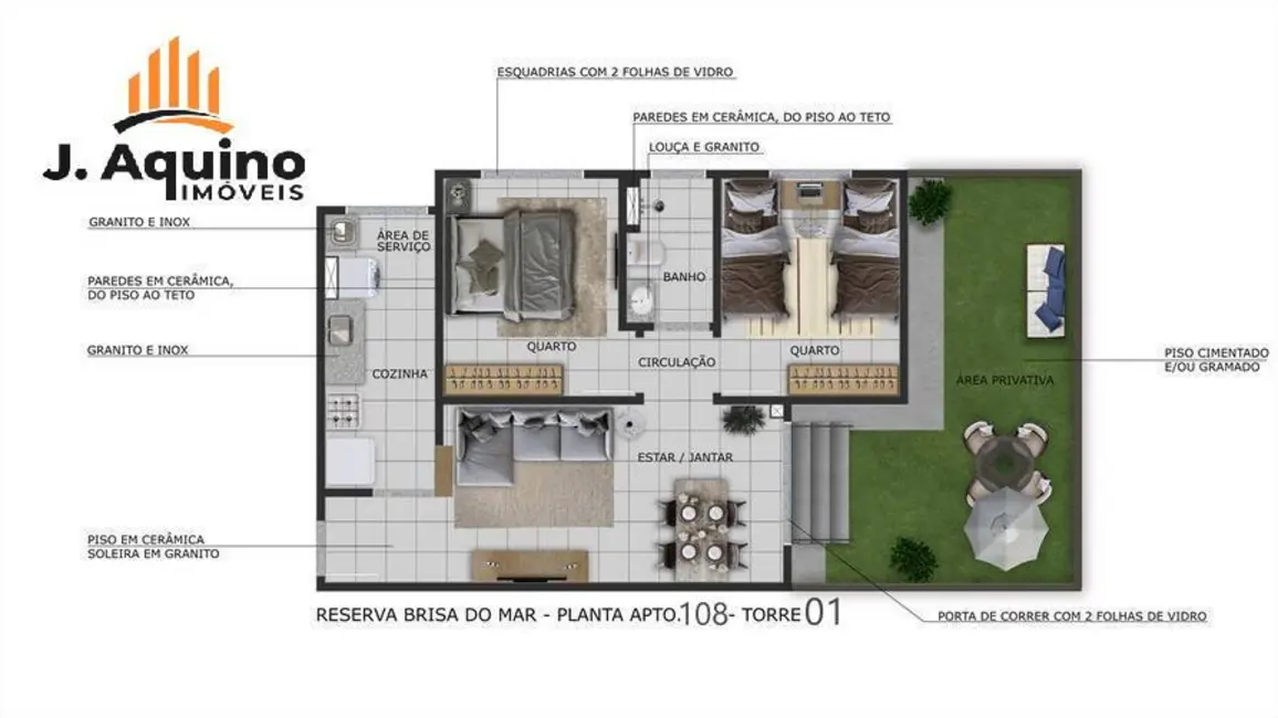 Foto 6 de Apartamento com 2 quartos à venda em Fortaleza - CE