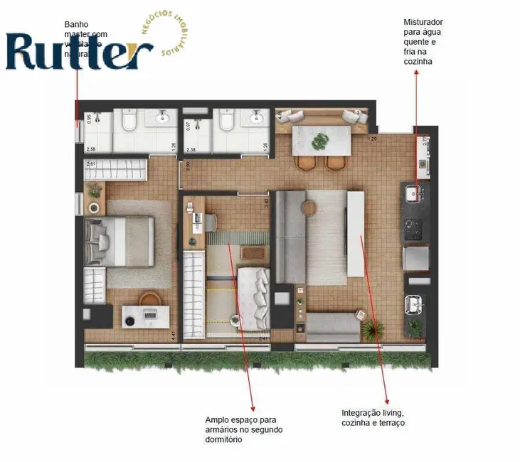 Foto 2 de Apartamento com 2 quartos à venda, 64m2 em Campo Belo, São Paulo - SP