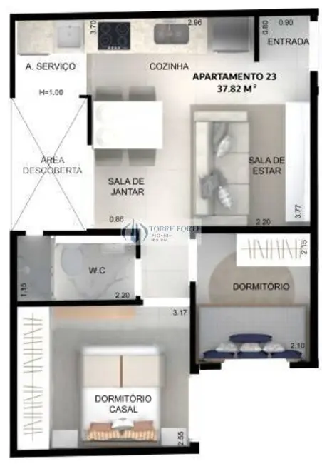 Foto 2 de Apartamento com 2 quartos à venda, 38m2 em Vila Industrial, São Paulo - SP