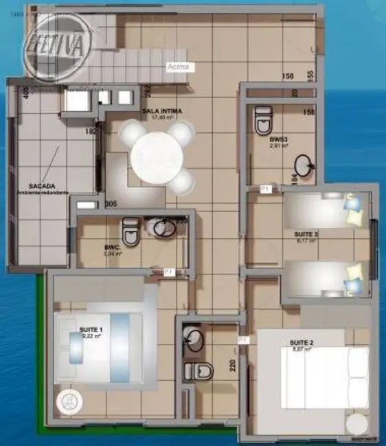 Apartamento com 3 quartos à venda, 188m2 em Guaratuba - PR - imagem 5 Foto 5 de Apartamento com 3 quartos à venda, 188m2 em Guaratuba - PR