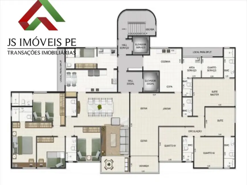 Foto 4 de Apartamento com 4 quartos à venda, 137m2 em Pina, Recife - PE