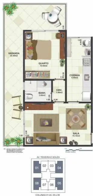Apartamento com 1 quarto à venda, 56m2 em Braga, Cabo Frio - RJ - imagem 7 Foto 7 de Apartamento com 1 quarto à venda, 56m2 em Braga, Cabo Frio - RJ