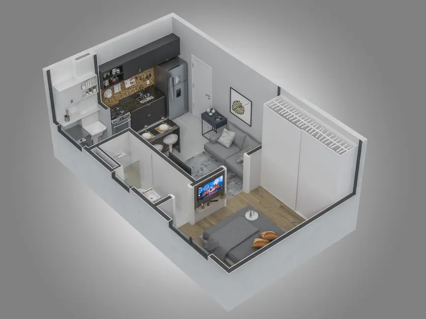 Foto 3 de Apartamento com 1 quarto à venda, 33m2 em Quintais do Imperador, Sorocaba - SP