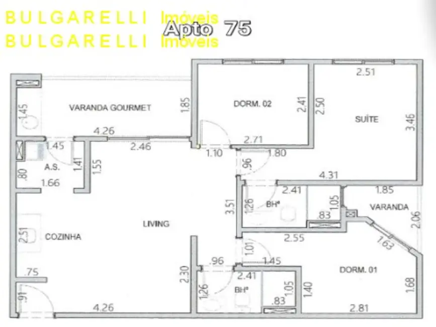 Foto 4 de Apartamento com 3 quartos à venda, 74m2 em Recanto Quarto Centenário, Jundiai - SP