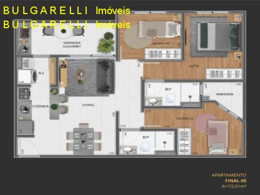 Foto 5 de Apartamento com 3 quartos à venda, 74m2 em Recanto Quarto Centenário, Jundiai - SP