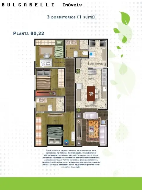 Foto 9 de Apartamento com 2 quartos à venda, 72m2 em Jarinu - SP