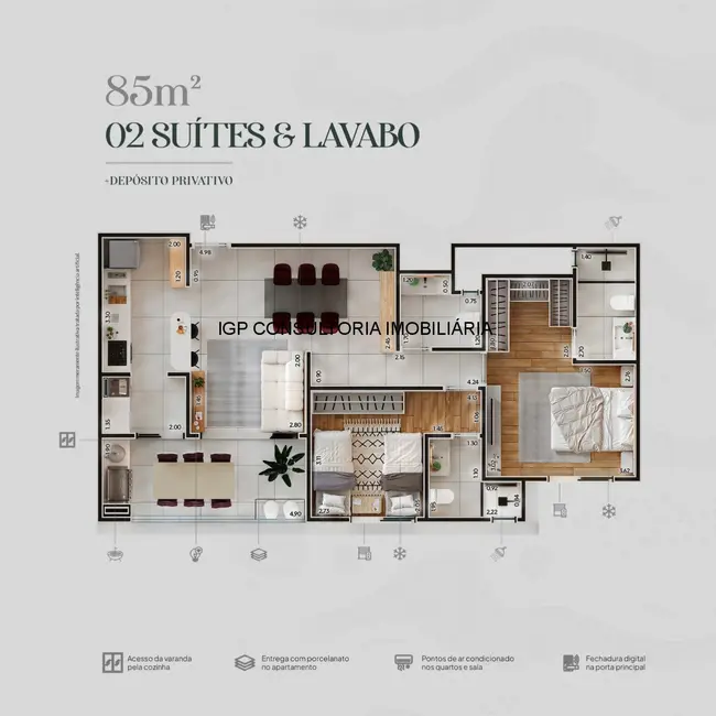 Foto 5 de Apartamento com 2 quartos à venda, 85m2 em Vila Sfeir, Indaiatuba - SP