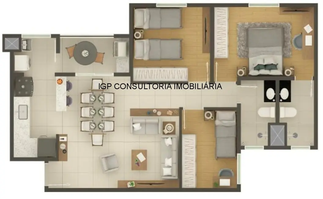 Foto 1 de Apartamento com 3 quartos à venda, 80m2 em Jardim Santiago, Indaiatuba - SP