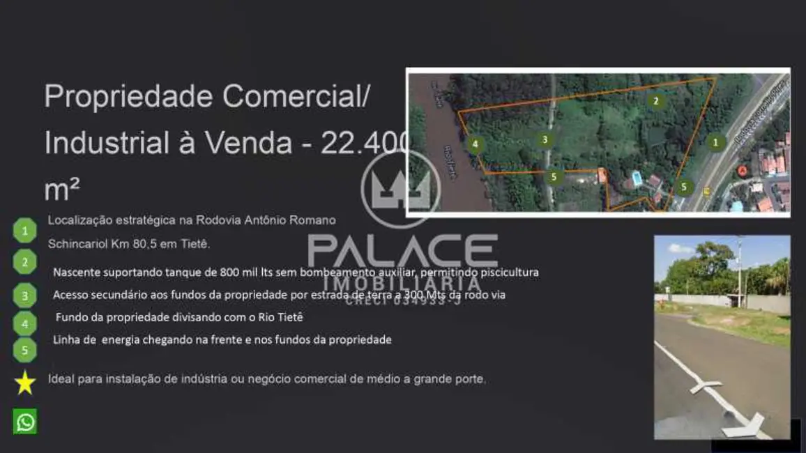 Foto 1 de Terreno / Lote à venda, 22400m2 em Tiete - SP