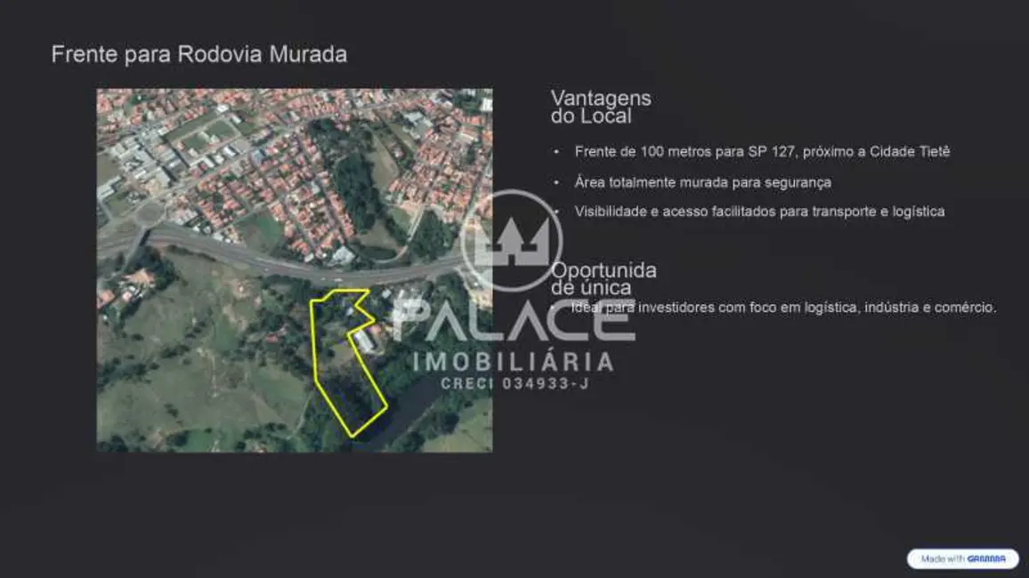 Foto 2 de Terreno / Lote à venda, 22400m2 em Tiete - SP