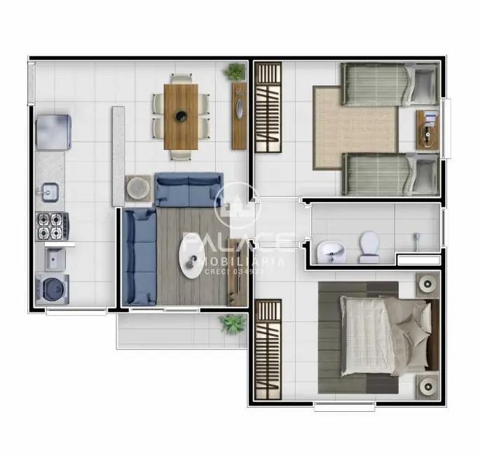 Apartamento com 2 quartos à venda, 57m2 em Piracicaba - SP - imagem 2 Foto 2 de Apartamento com 2 quartos à venda, 57m2 em Piracicaba - SP