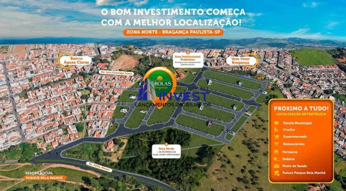 Foto 2 de Terreno / Lote à venda, 140m2 em Jardim Águas Claras, Braganca Paulista - SP