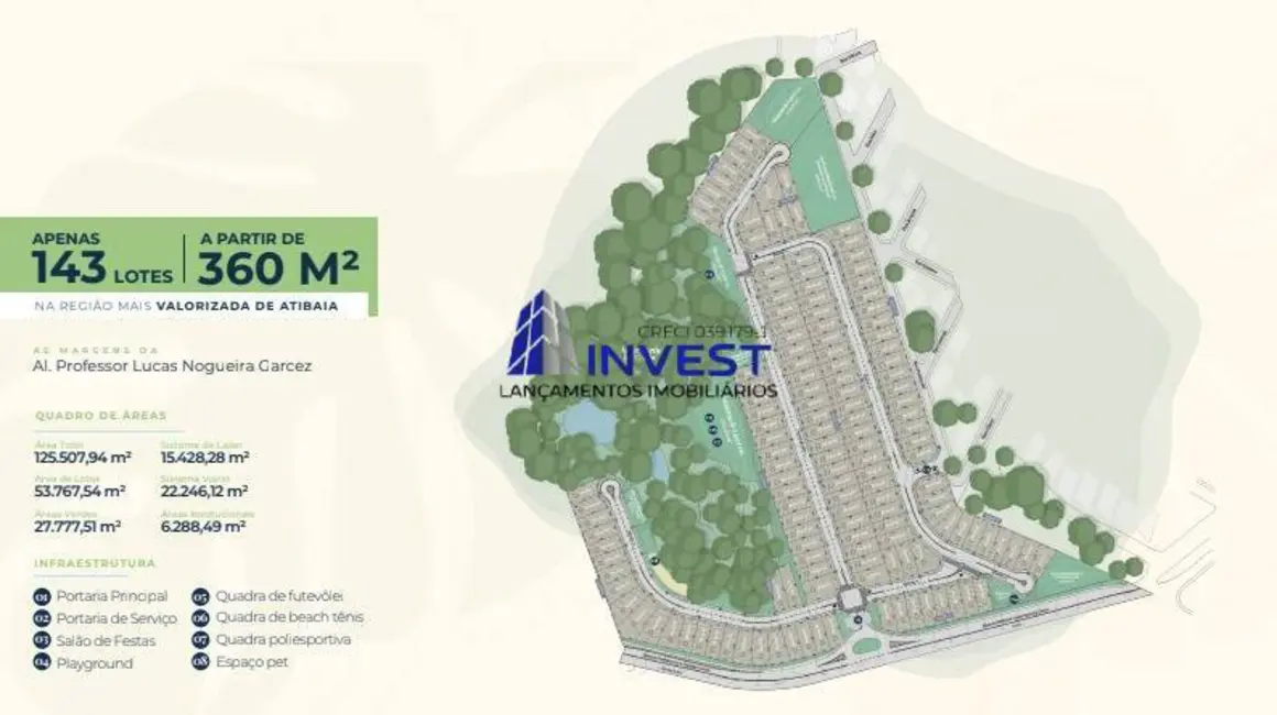 Foto 6 de Lote de Condomínio à venda, 360m2 em Itapetinga, Atibaia - SP