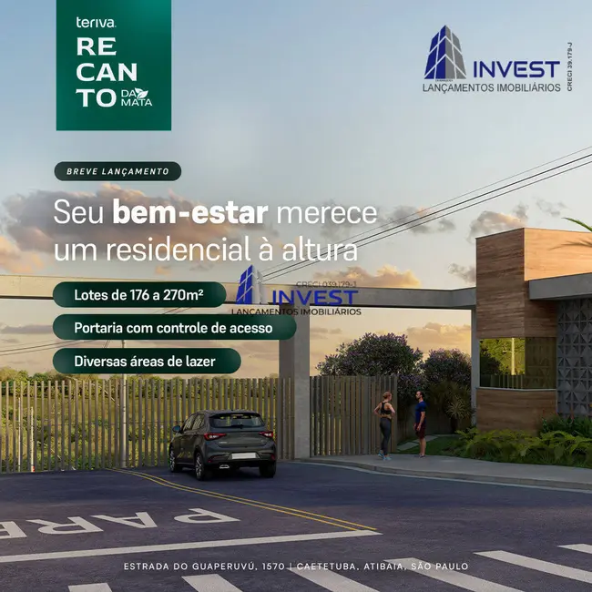 Foto 1 de Lote de Condomínio à venda, 176m2 em Jardim Colonial, Atibaia - SP