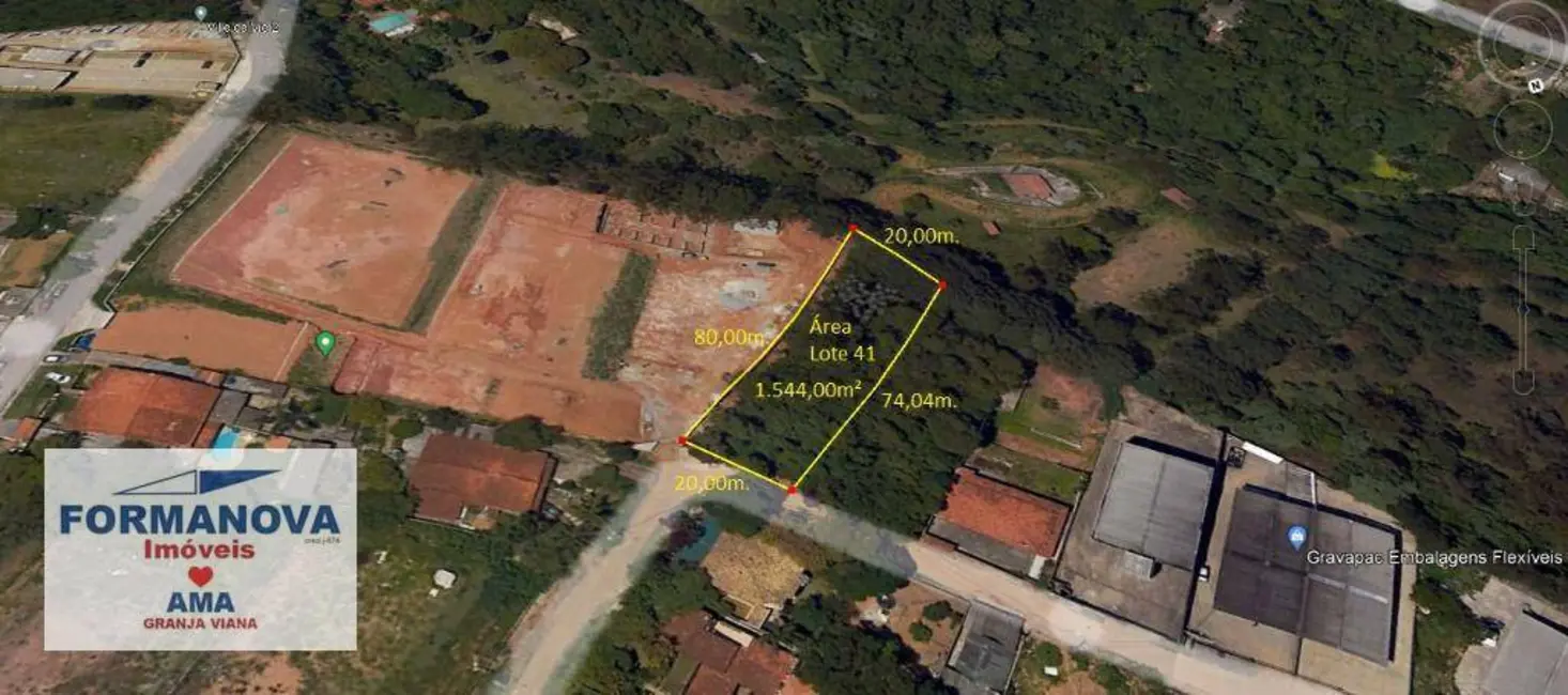 Foto 4 de Terreno / Lote à venda, 1544m2 em Cotia - SP