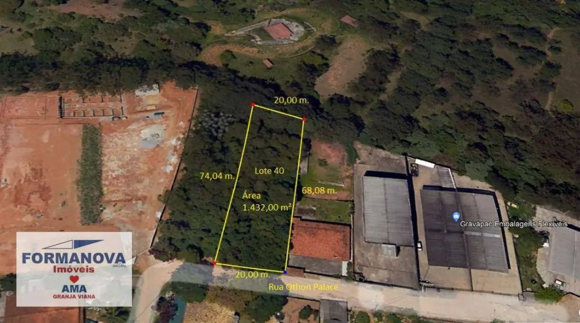 Foto 4 de Terreno / Lote à venda, 1432m2 em Cotia - SP