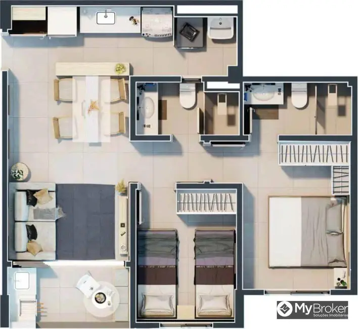Foto 2 de Apartamento com 2 quartos à venda, 55m2 em Vila Rosa, Goiania - GO