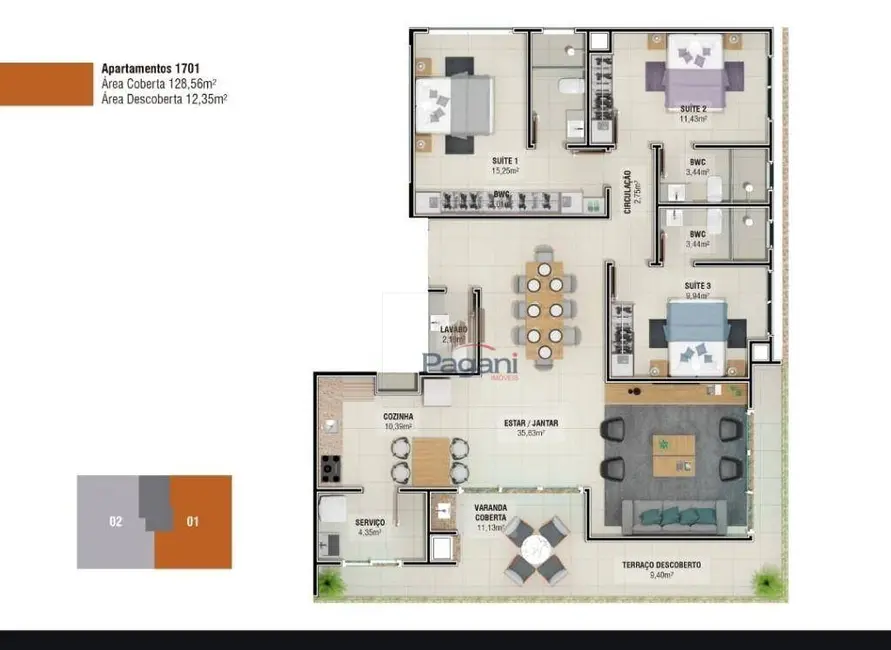 Foto 2 de Apartamento com 2 quartos à venda, 71m2 em Passa Vinte, Palhoca - SC