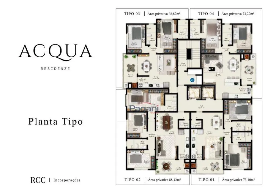 Foto 6 de Apartamento com 2 quartos à venda, 68m2 em Pagani, Palhoca - SC