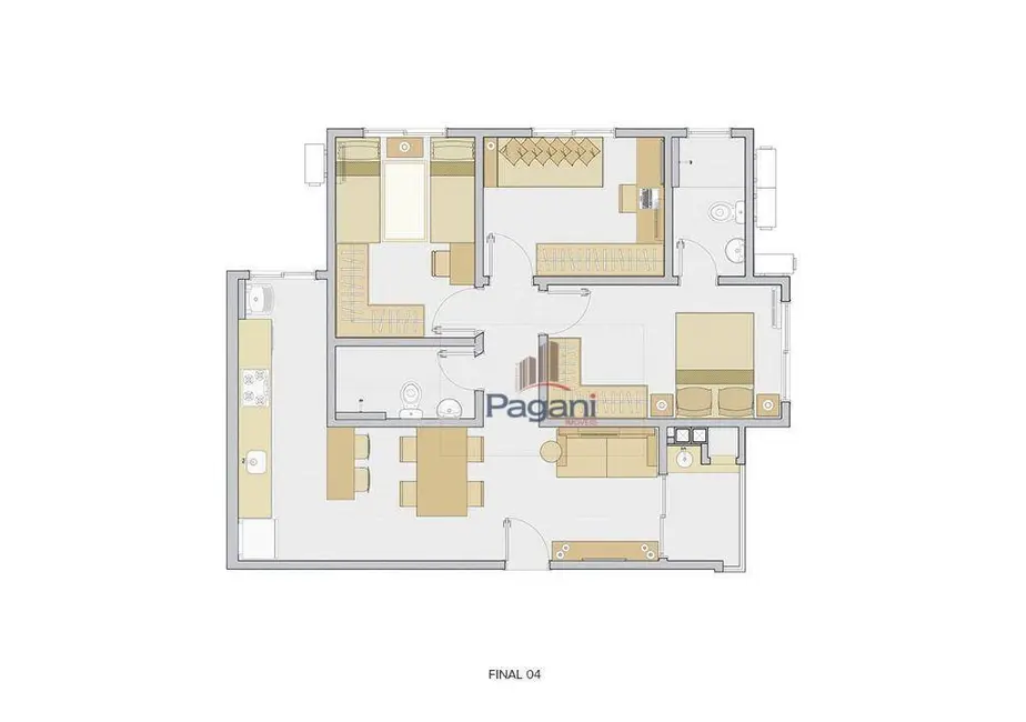 Foto 8 de Apartamento com 3 quartos à venda, 83m2 em Nova Palhoça, Palhoca - SC