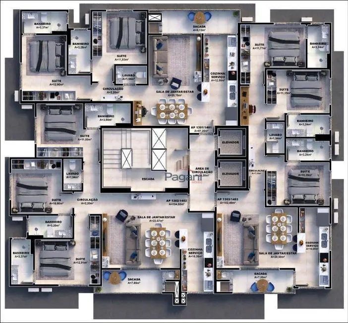 Foto 7 de Apartamento com 2 quartos à venda, 76m2 em Palhoca - SC