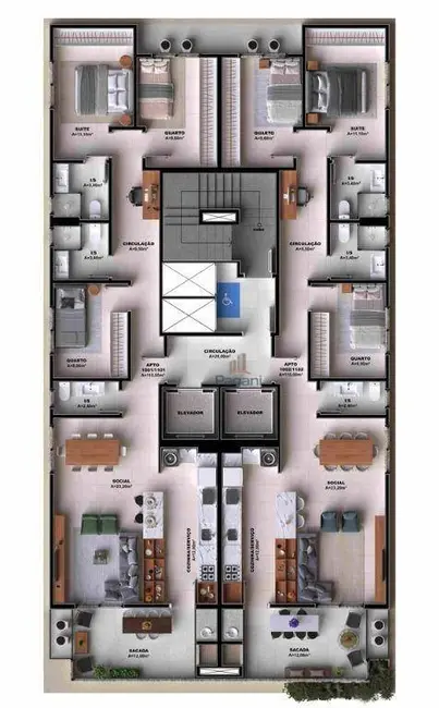 Foto 4 de Apartamento com 1 quarto à venda, 87m2 em Palhoca - SC