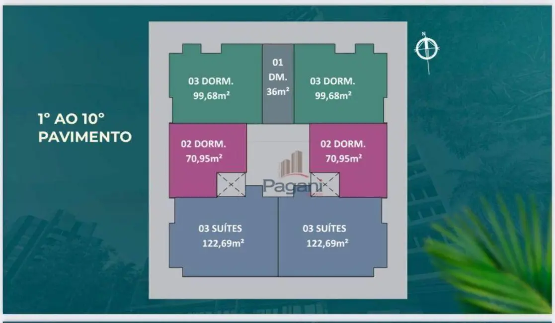Foto 9 de Apartamento com 4 quartos à venda, 172m2 em Palhoca - SC