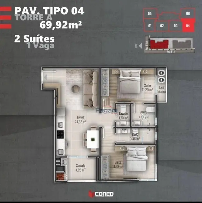 Apartamento com 2 quartos à venda, 69m2 em Itapema - SC - imagem 6 Foto 6 de Apartamento com 2 quartos à venda, 69m2 em Itapema - SC