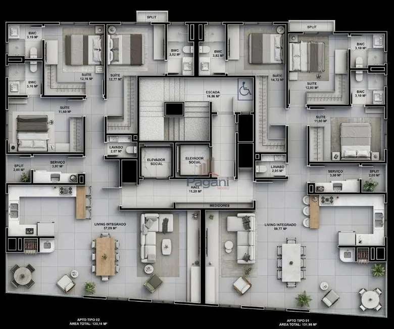 Foto 9 de Apartamento com 3 quartos à venda, 130m2 em Porto Belo - SC