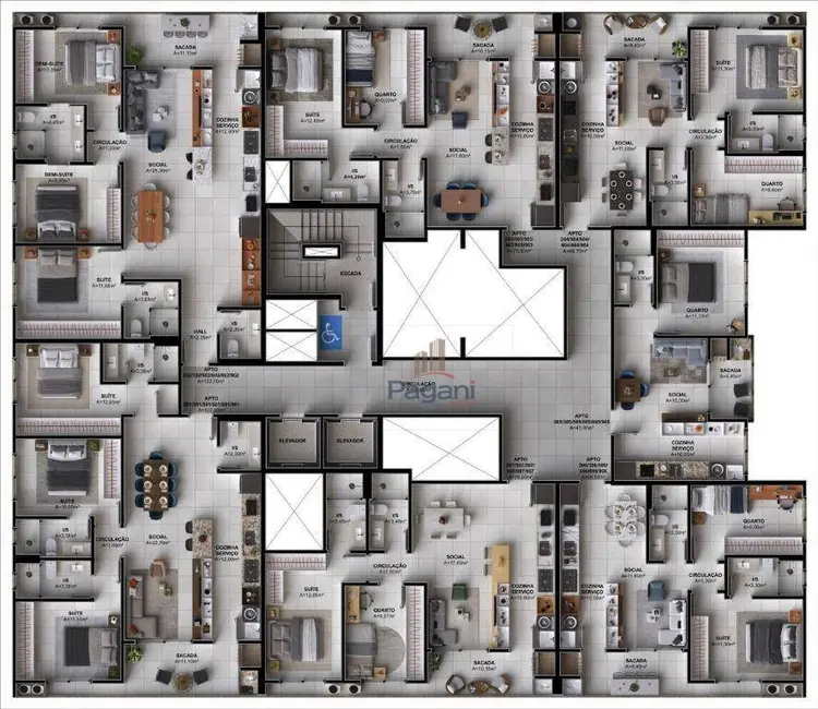 Foto 7 de Apartamento com 3 quartos à venda, 70m2 em Palhoca - SC