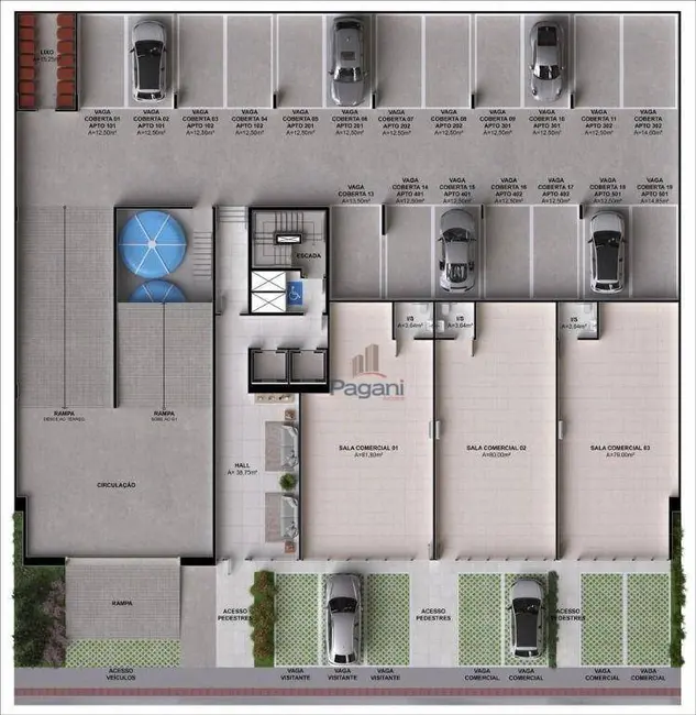 Foto 5 de Apartamento com 3 quartos à venda, 70m2 em Palhoca - SC