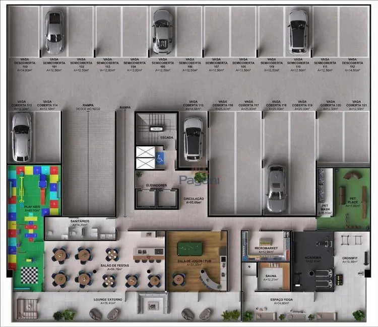 Foto 6 de Apartamento com 3 quartos à venda, 70m2 em Palhoca - SC