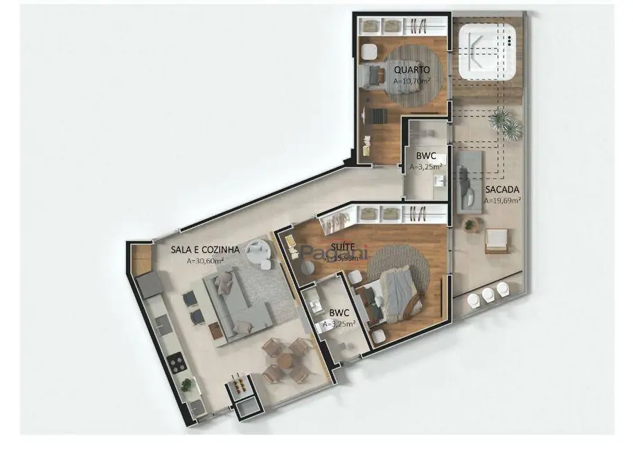 Foto 4 de Apartamento com 2 quartos à venda, 115m2 em Pagani, Palhoca - SC