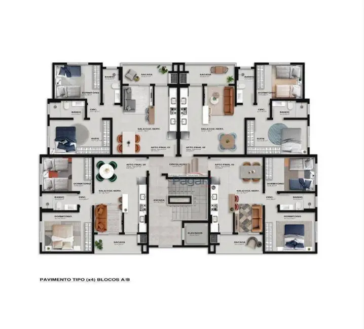 Foto 8 de Apartamento com 2 quartos à venda, 59m2 em Aririú, Palhoca - SC