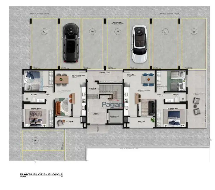 Foto 7 de Apartamento com 2 quartos à venda, 59m2 em Aririú, Palhoca - SC