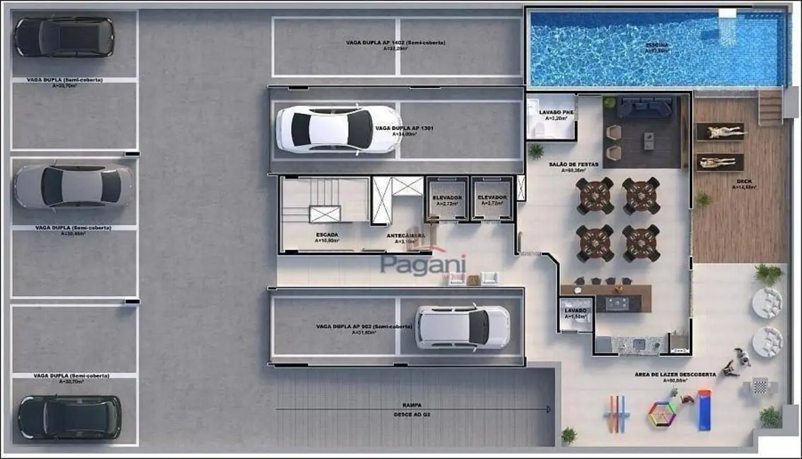 Foto 4 de Apartamento com 3 quartos à venda, 108m2 em Palhoca - SC