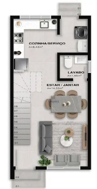 Foto 2 de Sobrado com 2 quartos à venda, 100m2 em Guarda do Cubatão, Palhoca - SC