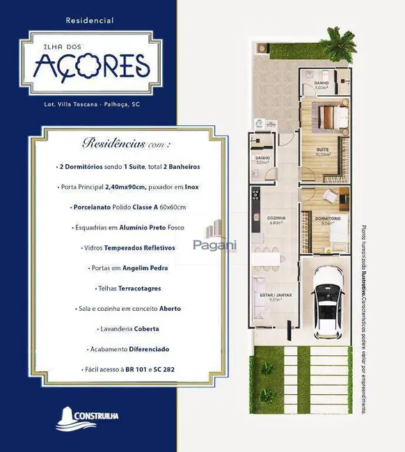 Foto 2 de Casa de Condomínio com 2 quartos à venda, 100m2 em Nova Palhoça, Palhoca - SC