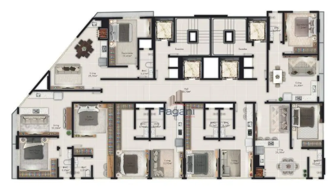 Foto 5 de Apartamento com 1 quarto à venda, 44m2 em Meia Praia, Itapema - SC