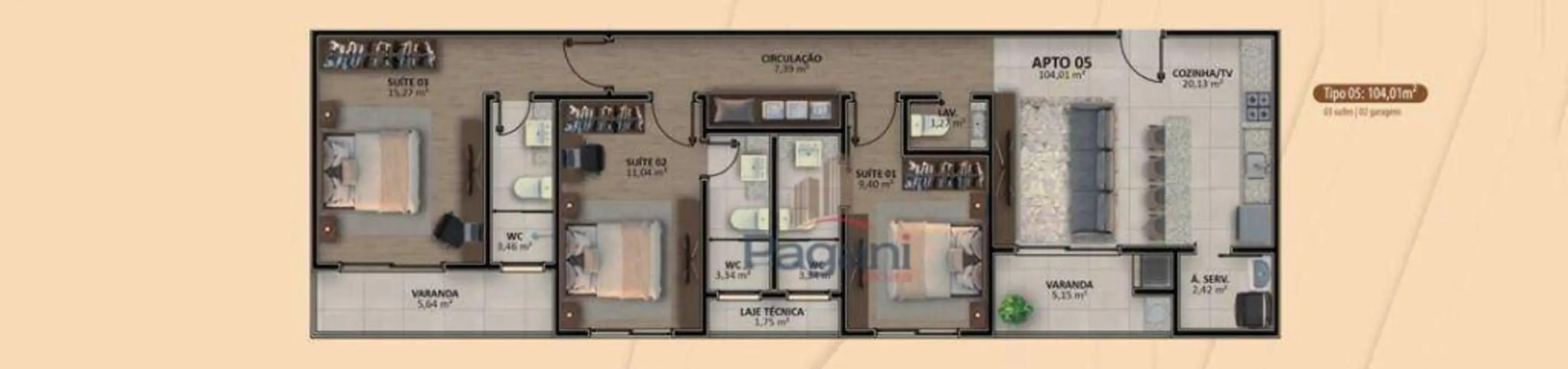 Foto 4 de Apartamento com 3 quartos à venda, 105m2 em Porto Belo - SC