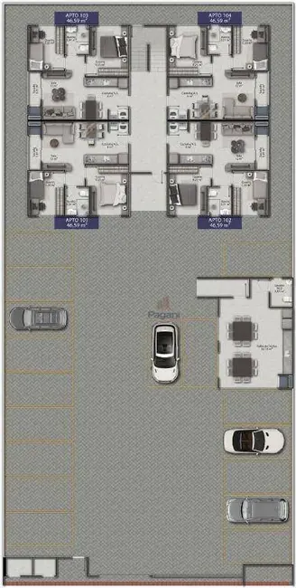 Apartamento com 2 quartos à venda, 46m2 em Tijucas - SC - imagem 4 Foto 4 de Apartamento com 2 quartos à venda, 46m2 em Tijucas - SC