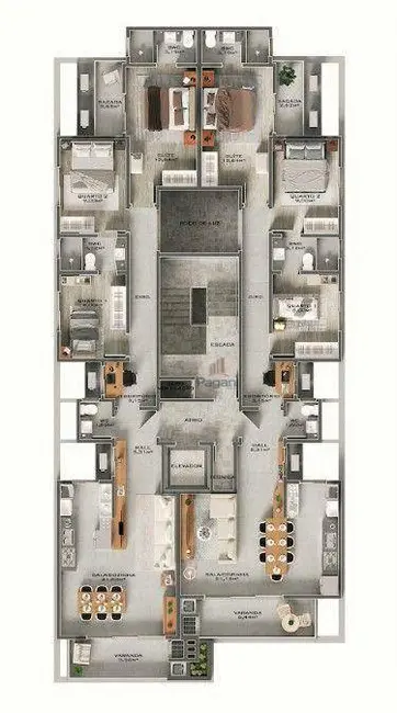 Foto 7 de Apartamento com 3 quartos à venda, 98m2 em Palhoca - SC
