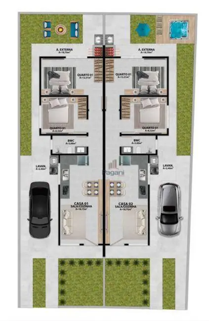 Foto 3 de Casa de Condomínio com 2 quartos à venda, 130m2 em Forquilhas, Sao Jose - SC