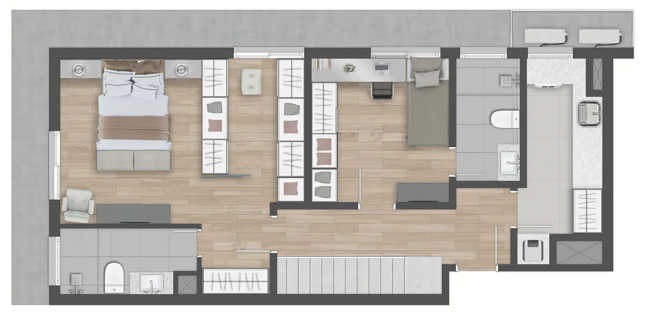 Apartamento com 2 quartos à venda, 62m2 em Petrópolis, Porto Alegre - RS - imagem 5 Foto 5 de Apartamento com 2 quartos à venda, 62m2 em Petrópolis, Porto Alegre - RS