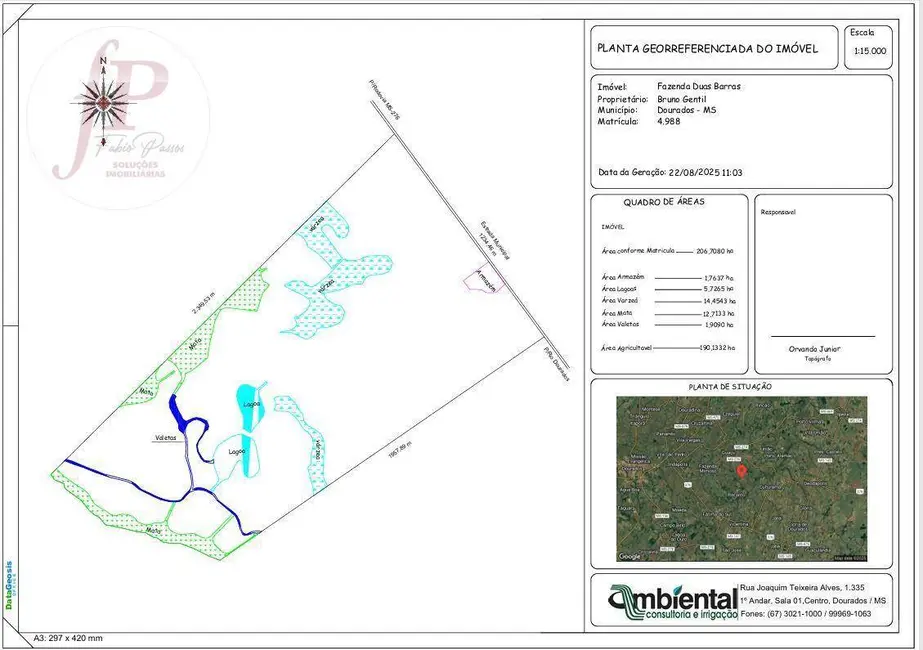 Foto 3 de Fazenda / Haras à venda, 2060000m2 em Jardim Mônaco, Dourados - MS