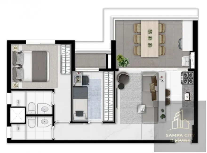 Apartamento com 2 quartos à venda, 60m2 em Santo Amaro, São Paulo - SP - imagem 6 Foto 6 de Apartamento com 2 quartos à venda, 60m2 em Santo Amaro, São Paulo - SP