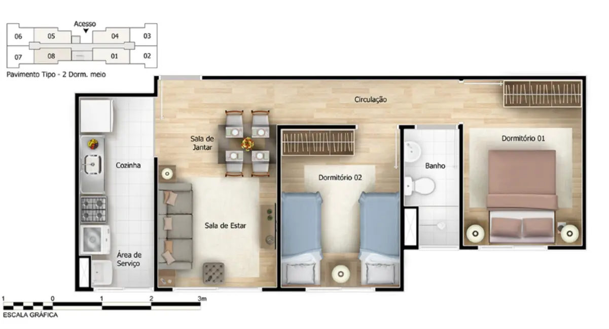 Foto 6 de Apartamento com 2 quartos à venda, 44m2 em Jardim São Savério, São Paulo - SP