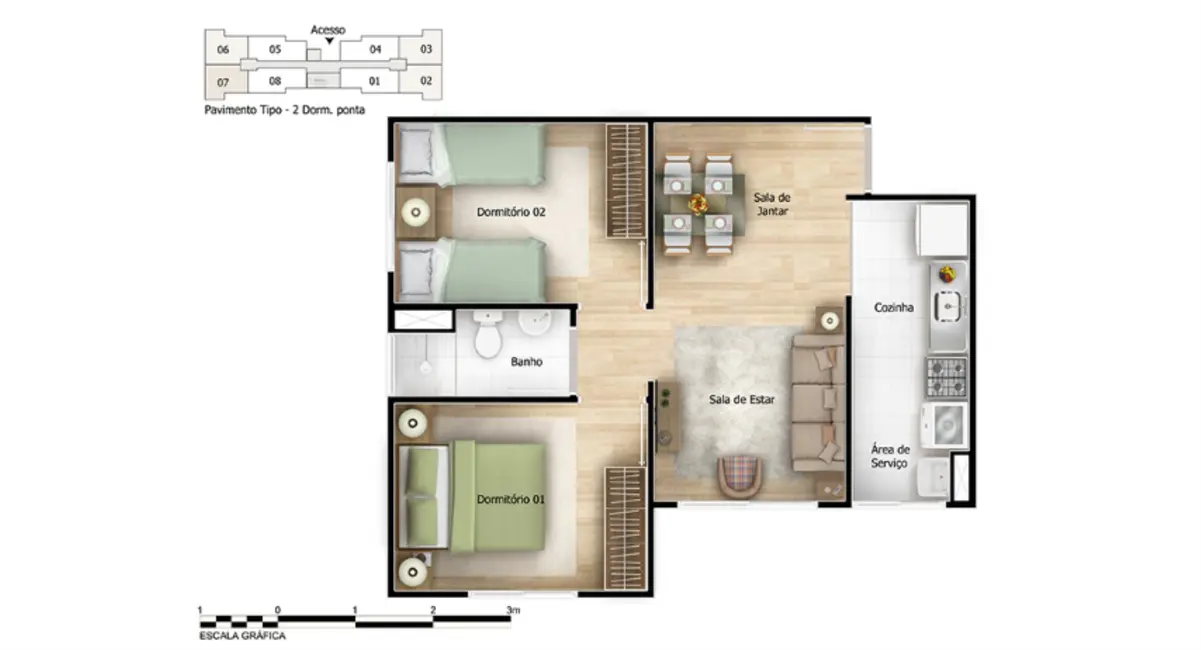 Foto 5 de Apartamento com 2 quartos à venda, 44m2 em Jardim São Savério, São Paulo - SP